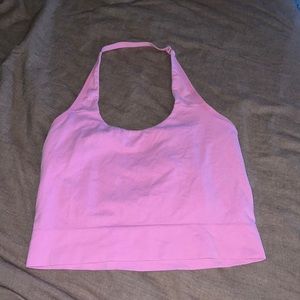 Auden Pink Cropped Workout Halter Tank NWOT